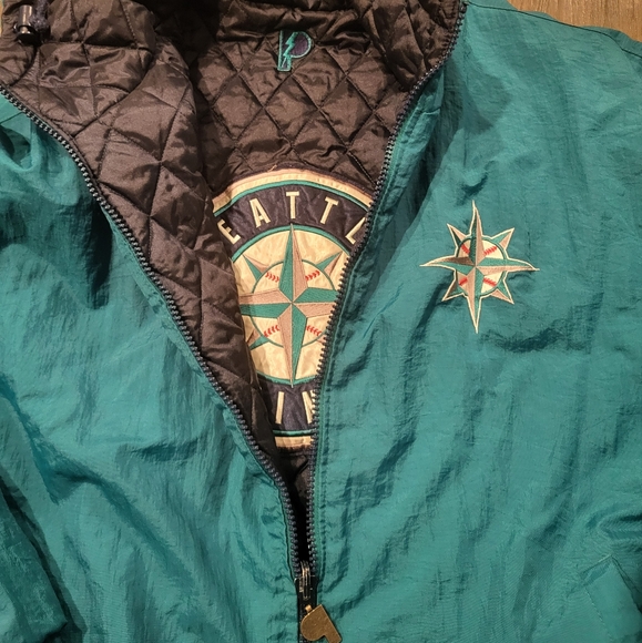 Vintage Seattle Mariners Reversible Jacket Size XL Pro Player Quilted - Picture 2 of 11